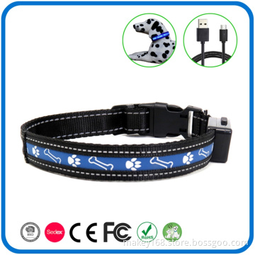 Glow In The Dark Blinking Reflective Pet Dog Collars